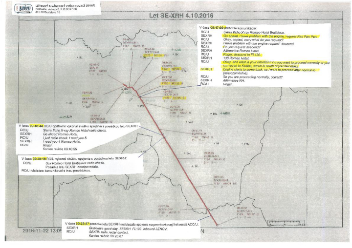 Illustration 1 of 6 from LNVÚ report SKA2016009: Event aircraft (SE-XRH)