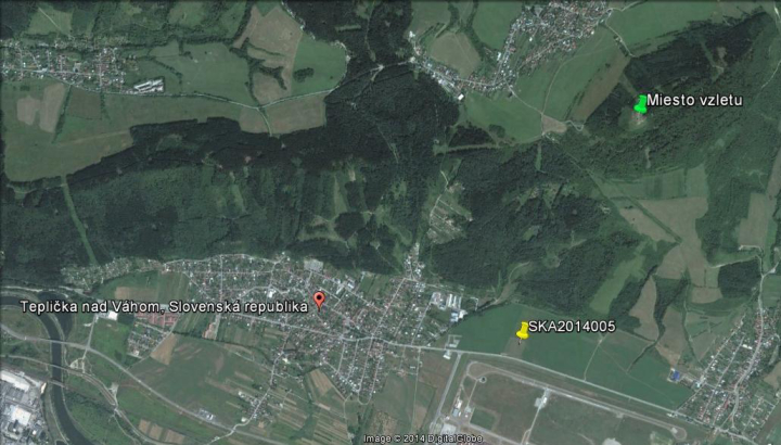 Illustration 1 of 1 from LNVÚ report SKA2014005: Event aircraft bez poznávacej značky